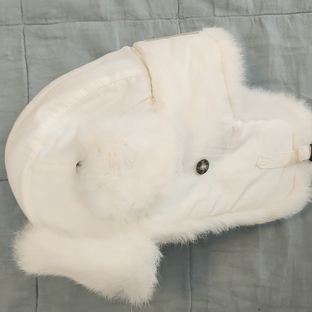 Mad Bomber White Supplex Bomber with White Rabbit Fur